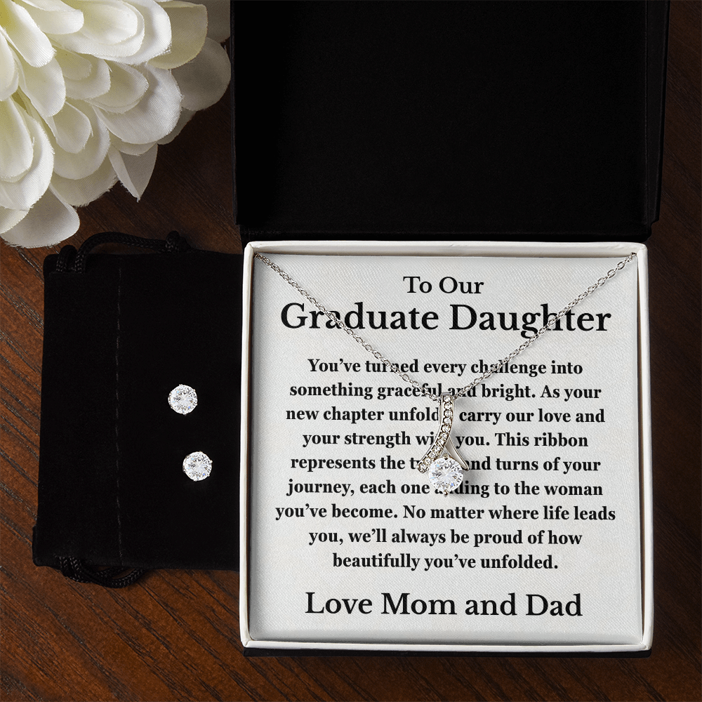 To Our Graduate Daughter- Linden Necklace Plus FREE Earrings