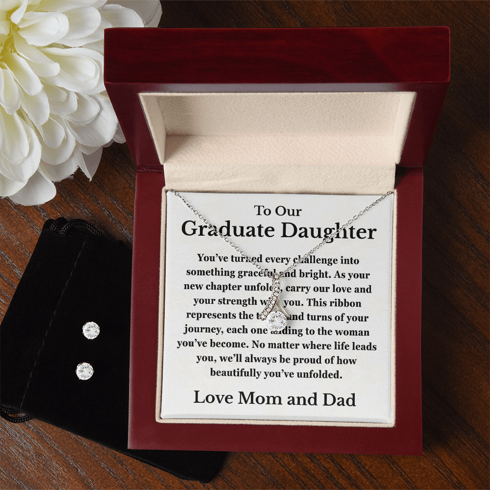 To Our Graduate Daughter- Linden Necklace Plus FREE Earrings