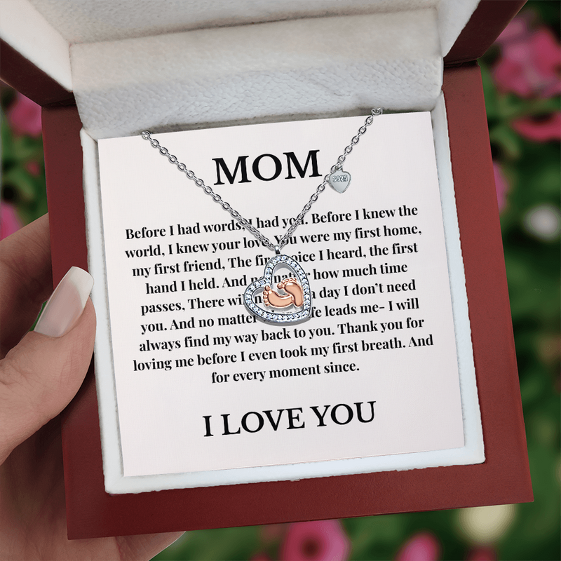 Mom- Before I Had Words- Precious Steps Necklace