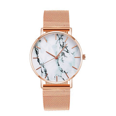 Ladies Fashion Marble Mesh Band Watch